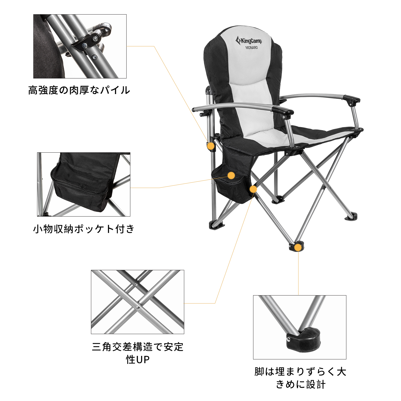 一年保証 Kingcamp アウトドアチェア 折りたたみ キャンプ椅子 収束型 イス 耐荷重160kg アームチェア 超軽量 收纳袋付 コンパクト イス 釣り 登山 携帯便利 ガーデン チェア ファッション 父の日 プレゼント ギフト Bayleafkitchen Co Uk