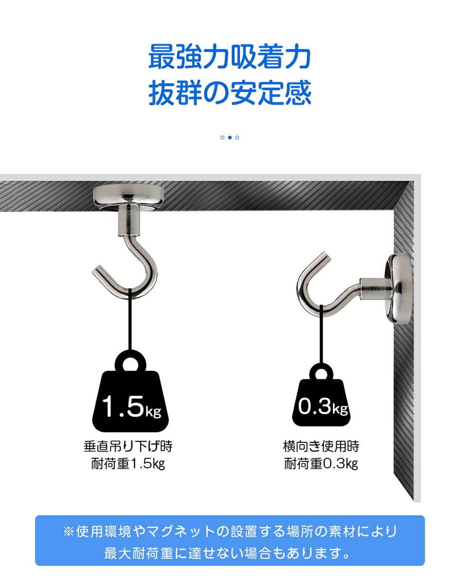 市場 マグネットフック 壁面装飾 引っ掛け 10個セット ネオジム フック 磁石 超強力 ネオジウム磁石 マグネット 丸型 おしゃれ 強力