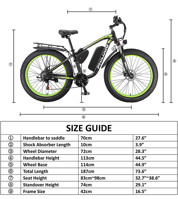 PHILODO 26インチ自転車 48V1000W 最高速度50km - 自転車本体