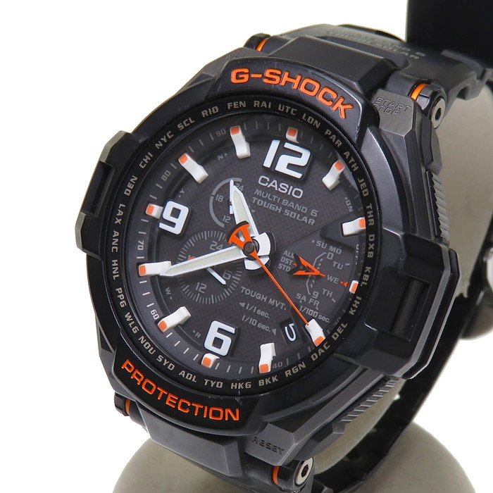 Casio カシオ G Shock 九天コックピット Gw 4000 スキル時計 樹脂系 ステンレススチール ソーラー電波 ブラック オレンジ メンズ 中古 真子質店 Mox G Shock スカイコックピット Manitobachiropractors Ca