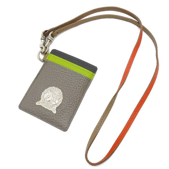 Admjアクセソワ エーディーエムジェイ 18awe Ear Papillonner パス件 なめし クロコダイル目地染め マルチ趣 灰色 ユニセックス 中古 真子質店 Max Admj パスケース Pasadenasportsnow Com