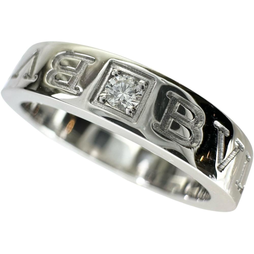 BVLGARI ブルガリ ダブルロゴ 1Pダイヤ 指輪 K18WG 10号 楽天市場】【ジュエリー】BVLGARI ブルガリ ダブルロゴリング