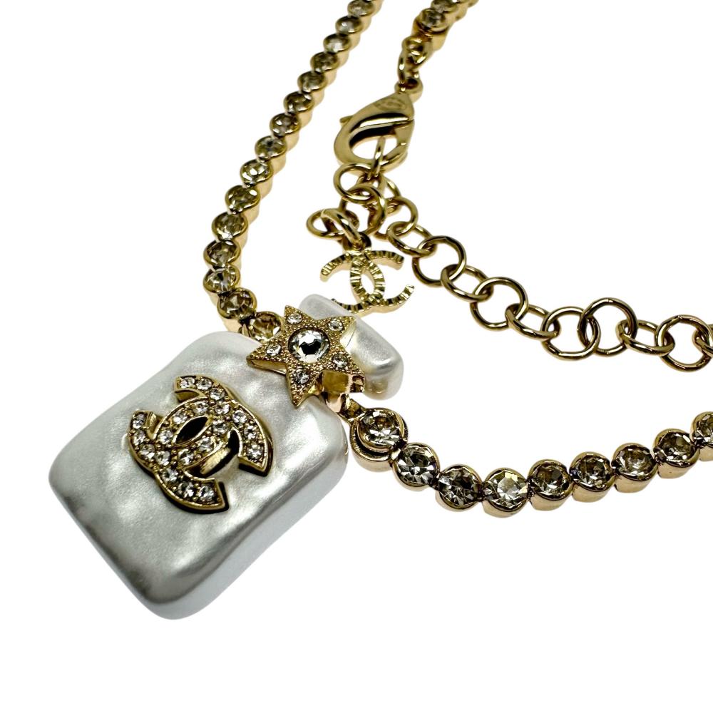 CHANEL ネックレス　No.5 デニム　ステッチ　ペンダントジュエリー CHANEL ネックレス No.5 デニム ステッチ ペンダントジュエリー