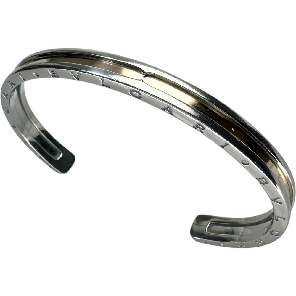 BVLGARI バングル ブルガリ・ブルガリ シルバー レザー 美品 未使用 中古・古着通販】BVLGARI (ブルガリ) レザー切替バングル