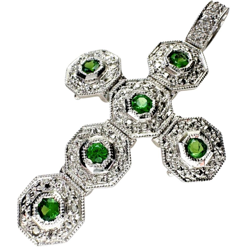楽天市場】グリーンガーネット 6.75ct ペンダントトップ K18WG
