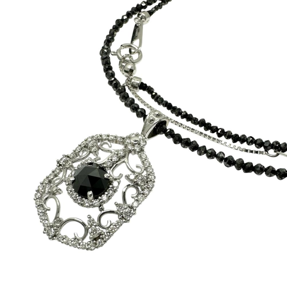 楽天市場】ブラックダイヤモンド20.0ct 磁気ネックレス K18WG
