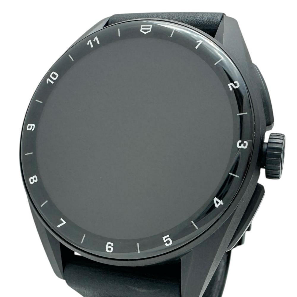 【TAG HEUER/タグホイヤー】 コネクテッド キャリバーE4 SBR8081 御墨付き/ギャラ/箱付き添い人 ウォッチ チタン/思われ人 スマートウォッチ（申し受ける式） デジタル文字記号盤/ブラックラバーベルト メンズ【中古】【真子質店】【GD】【SMox】