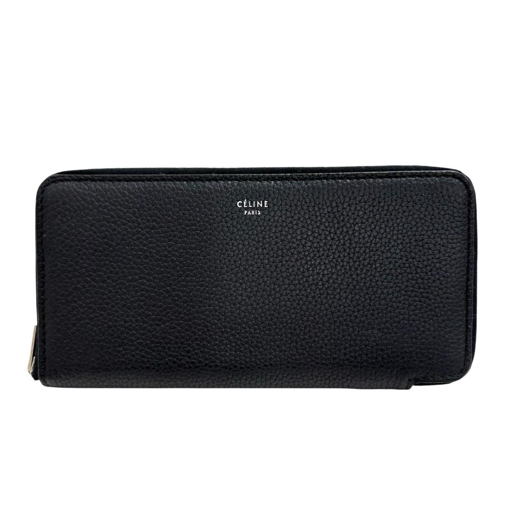 【CELINE/セリーヌ】 ラウンドファスナー 長財布 レザー ブラック レディース【中古】【真子質店】【BL】【IYx】