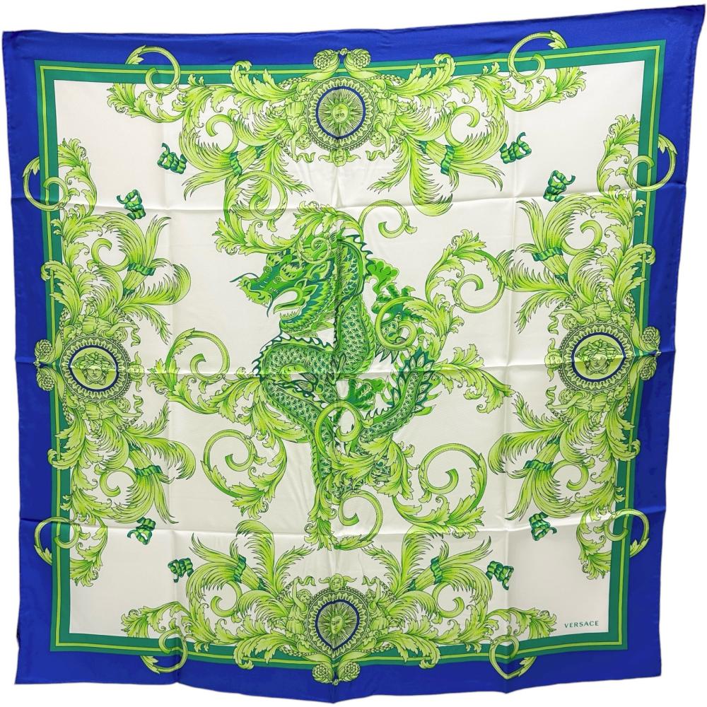 【新品】VERSACE 刺繍入り　アンティーク扇子柄　大判ハンカチ　ヴェルサーチ Yahoo!オークション - ヴェルサーチ / VERSACE ハンカチ シェル