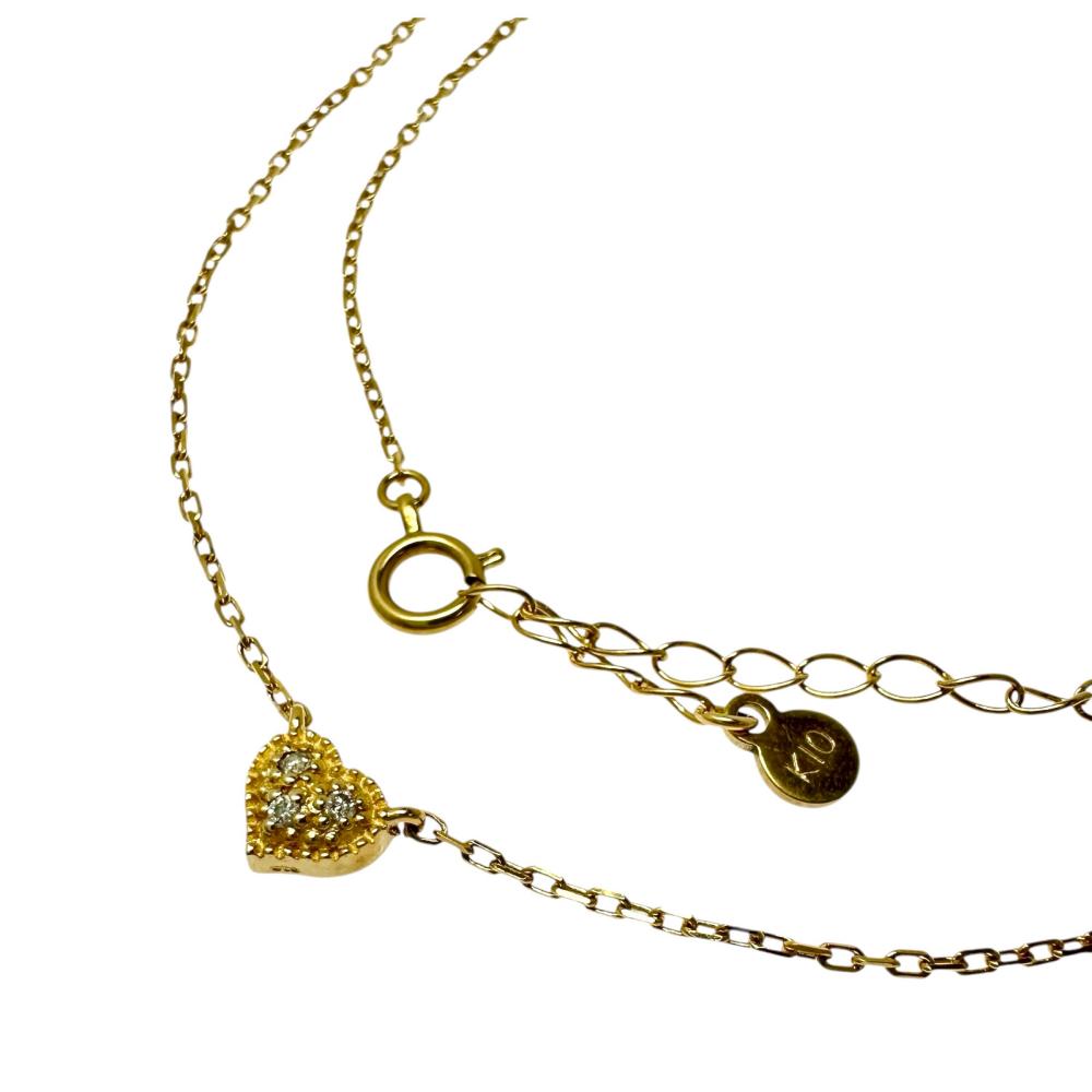 エテ　ete K10　WG ネックレス　10k 10金 ete/エテ】 ダイヤモンド 計0.02ct ネックレス K10ゴールド 10金