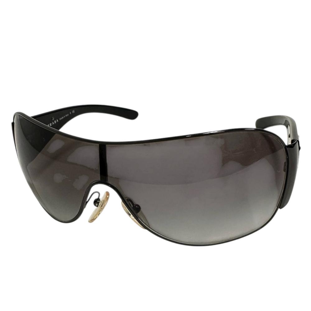 美品✨PRADA サングラス SPR05T ブラウン グレー オーバル Prada Eyewear プラダ シンボル オーバルサングラス | ブラック