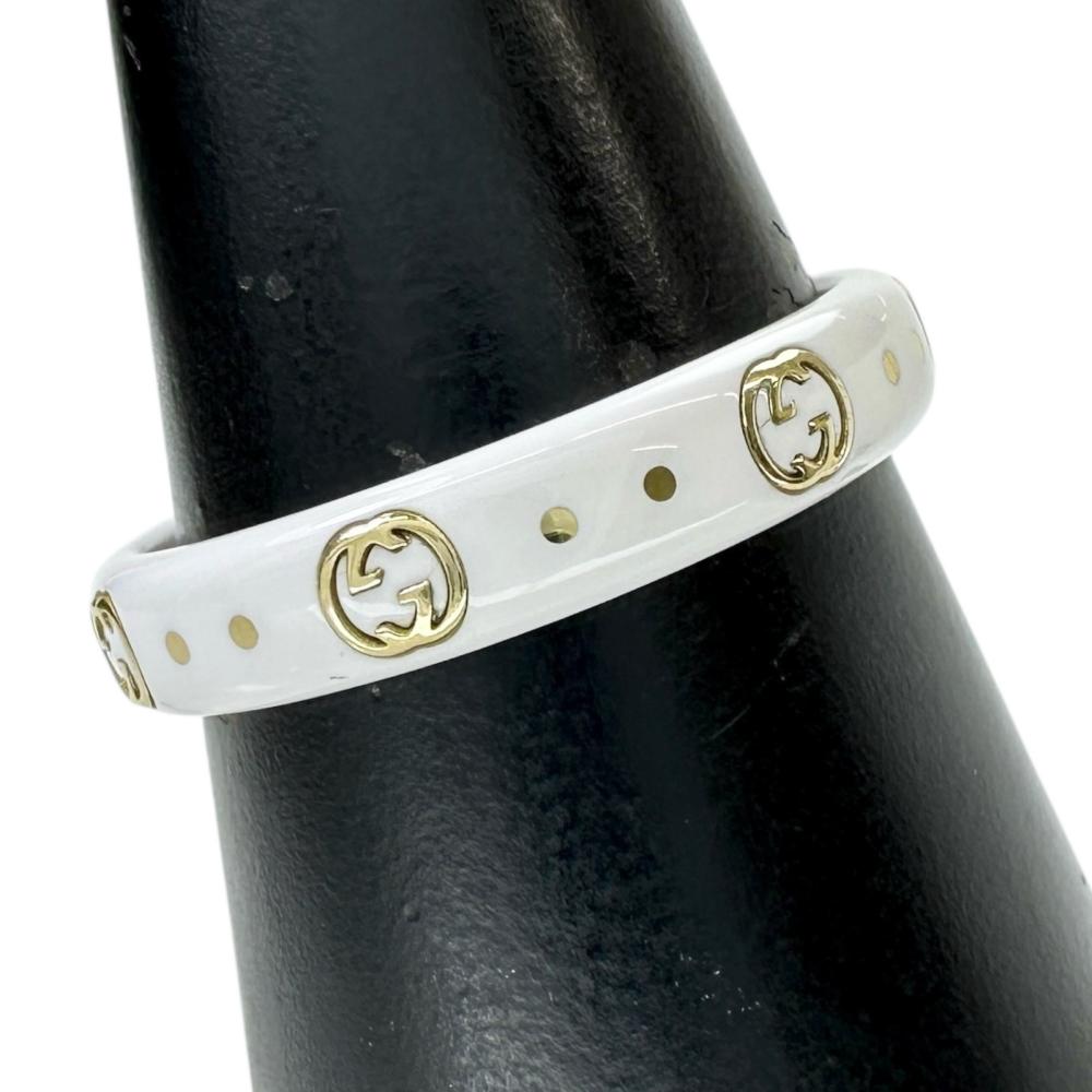 GUCCI アイコンリング K18 19号 GUCCI（グッチ） リング アイコン 指輪 ワイド K18WG #19 約18.5号