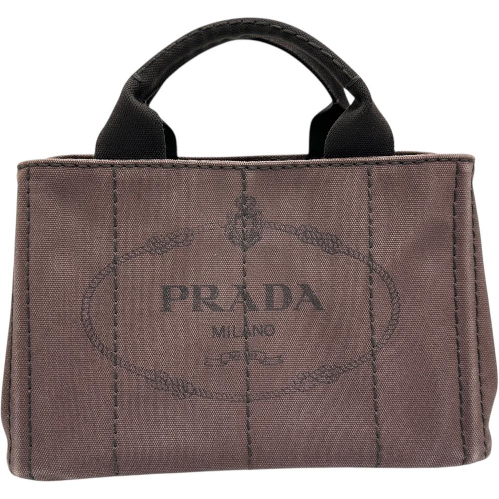【PRADA/プラダ】 カナパ 2WAYショルダーバッグ ハンドバッグ キャンバス ブラウンキャンバス レディース【中古】【真子質店】【BL】【DDMo】