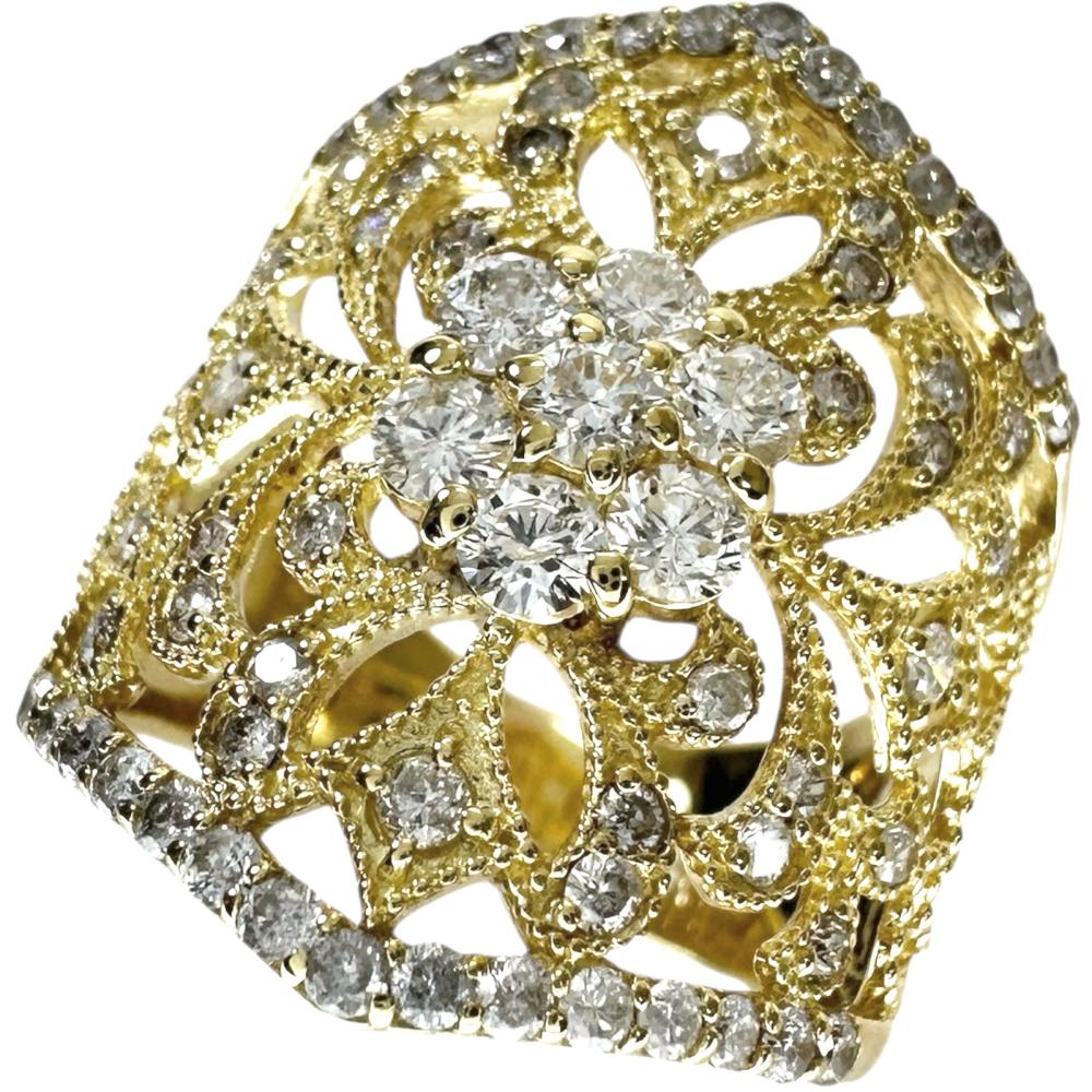 10号 ダイヤモンド 1.00ct リング・指輪 K18ゴールド 18金 6.6g レディース【中古】【真子質店】【NN】【IDMax】【pdpd】