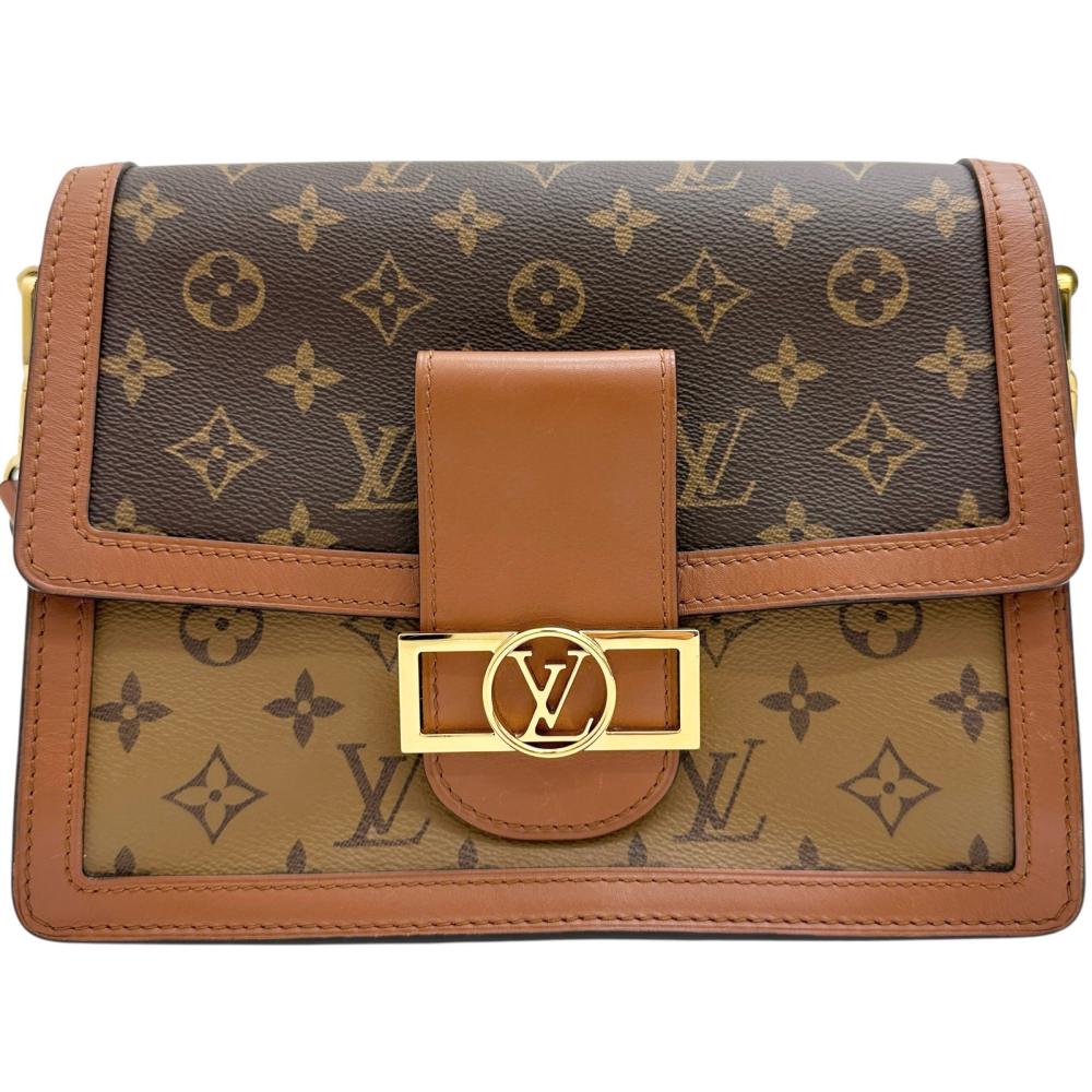 【LOUIS VUITTON/ルイ・ヴィトン】 M45958 モノグラムリバース ドーフィーヌMM ショルダーバッグ モノグラム帆布 PVC/ゴールド金具 レディース【中古】【真子質店】【BL】【IMiKx】 レディースバッグ-バッグ・小物・ブランド雑貨-バッグ