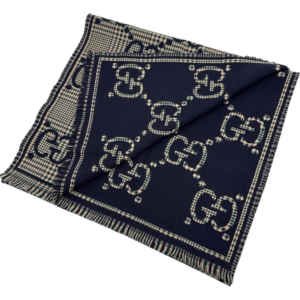 【楽天市場】【GUCCI/グッチ】 660025 GGウールスカーフ ストール ウール100％ 黒 レディース【中古】【真子質店】【GD ...