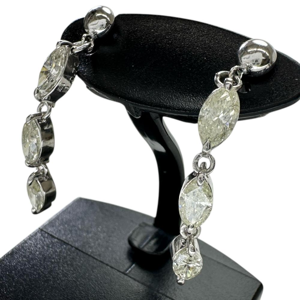 ダイヤモンド 0.70/0.70ct ピアス K18WGホワイトゴールド 18金/K14WGホワイトゴールド 14金 1.8g レディース【中古】【真子質店】【NN】【KMaK】