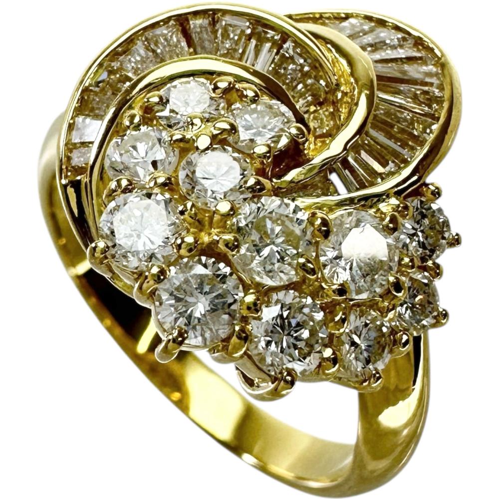 11.5号 ダイヤモンド 1.24ct リング・指輪 K18ゴールド 18金 5.9g レディース【中古】【真子質店】【NN】【ITKY】
