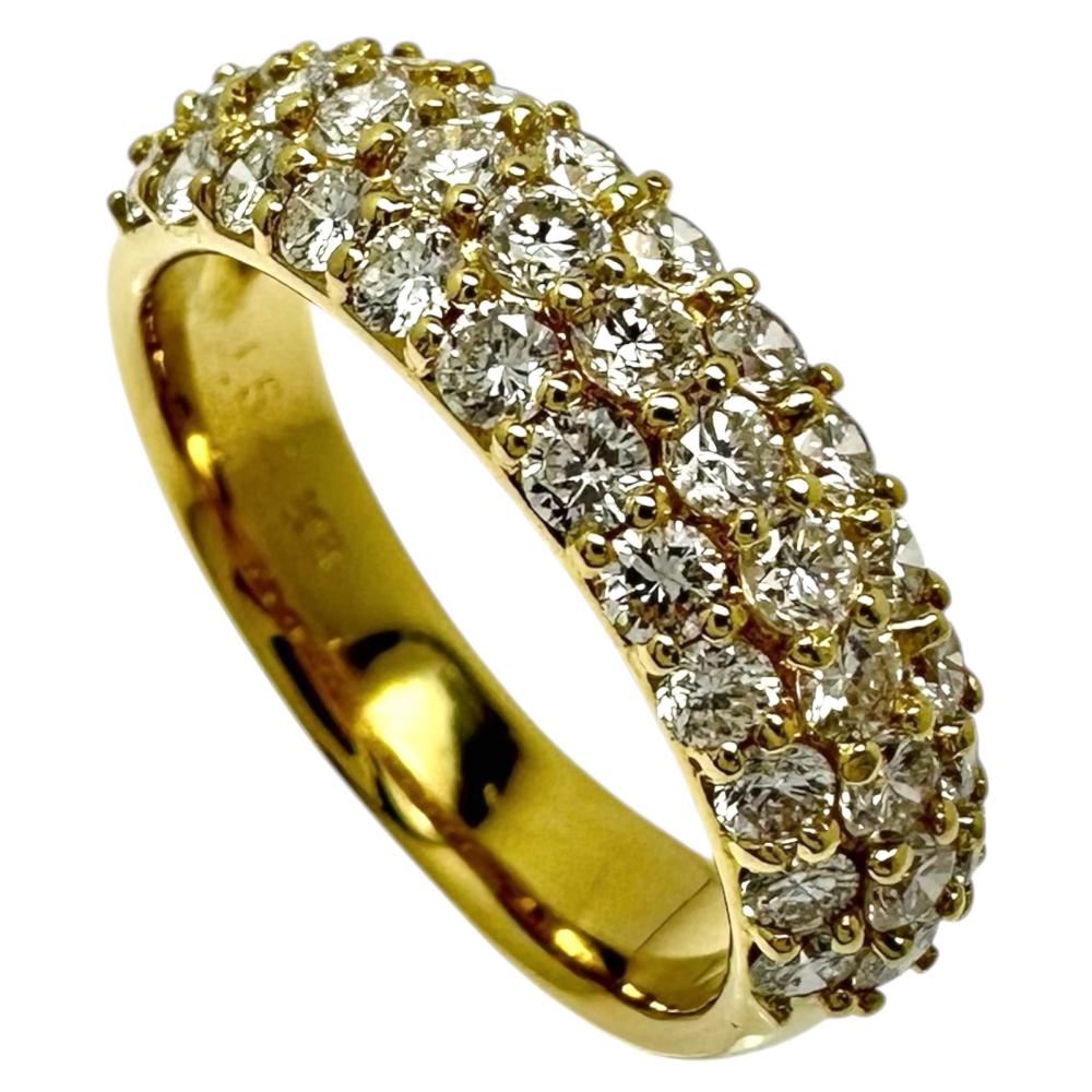 15号 パヴェ ダイヤモンド 計1.52ct リング・指輪 K18ゴールド 18金 6.8g レディース【中古】【真子質店】【NN】【IMoDx】