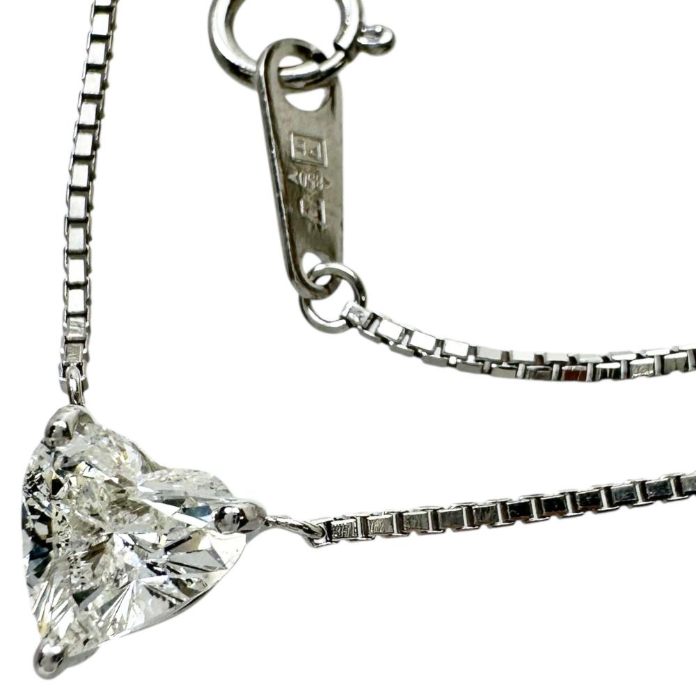 ハートシェイプ ダイヤモンド(推定K-I1) 1.011ct ネックレス Pt850プラチナ 5.2g 46cm レディース【中古】【真子質店】【NN】【ISMix】|真子質店店
