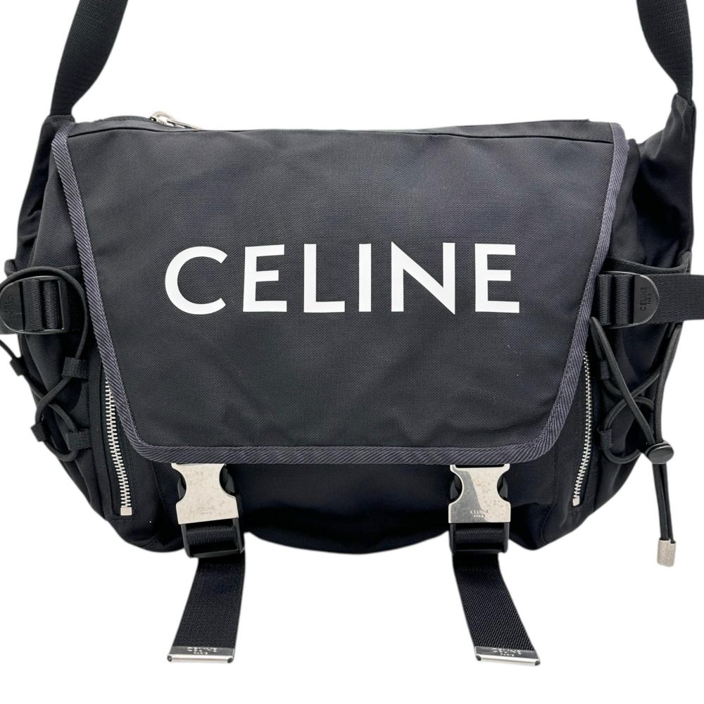 【CELINE/セリーヌ】 トレッキング メッセンジャーバッグ メッセンジャーバッグ ナイロン ブラックナイロン/シルバー金具 メンズ【中古】【真子質店】【BL】【IIMaMa】