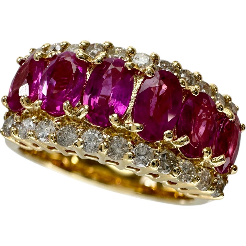 12.5号 ルビー 1.65ct ダイヤモンド 0.43ct リング・指輪 K18ゴールド 18金 6.6g レディース【中古】【真子質店】【NN】【IMaYD】【pdpd】