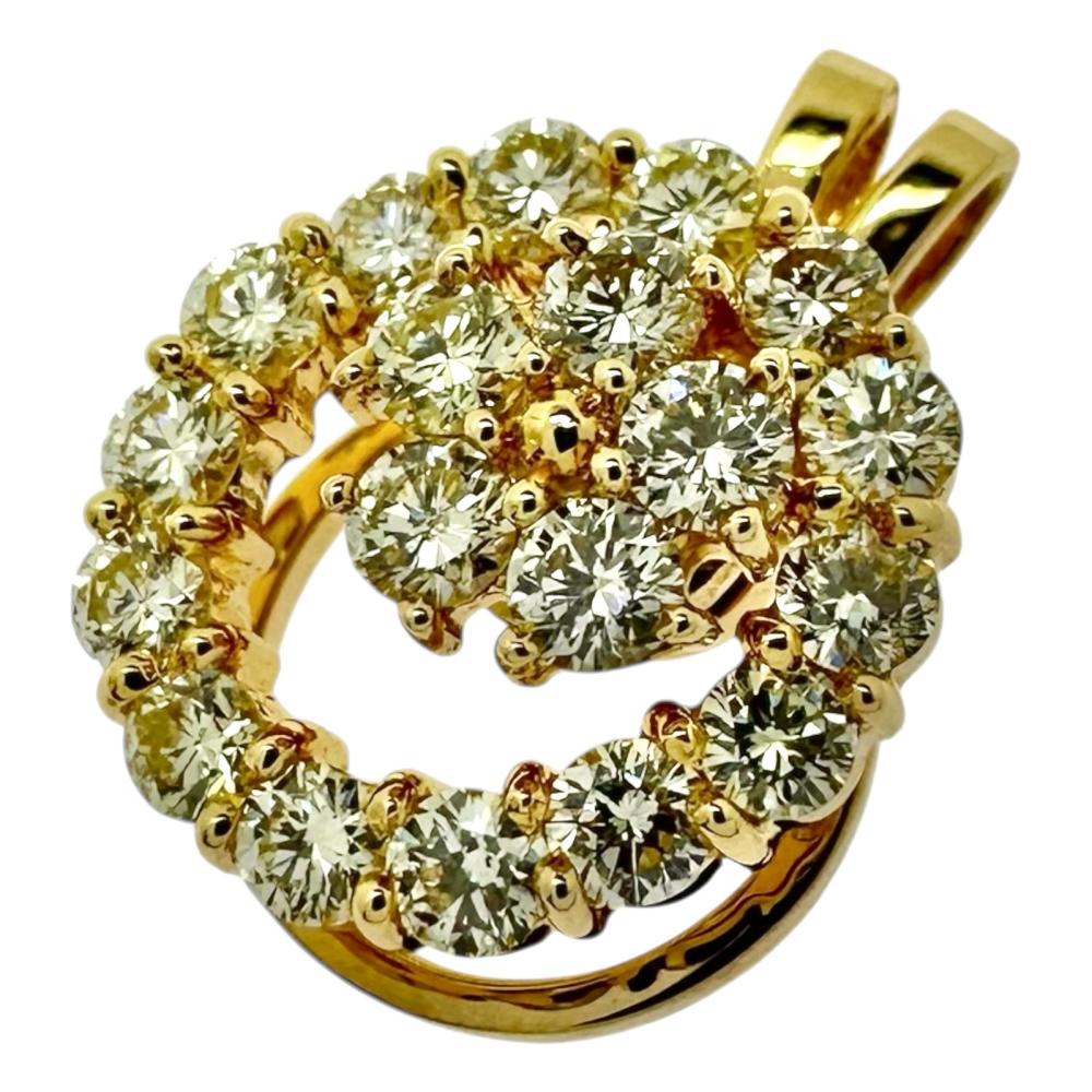 スイング ダイヤモンド 計0.81ct ペンダントトップ K18ゴールド 18金 3.1g レディース【中古】【真子質店】【NN】【KIMo】｜真子質店店