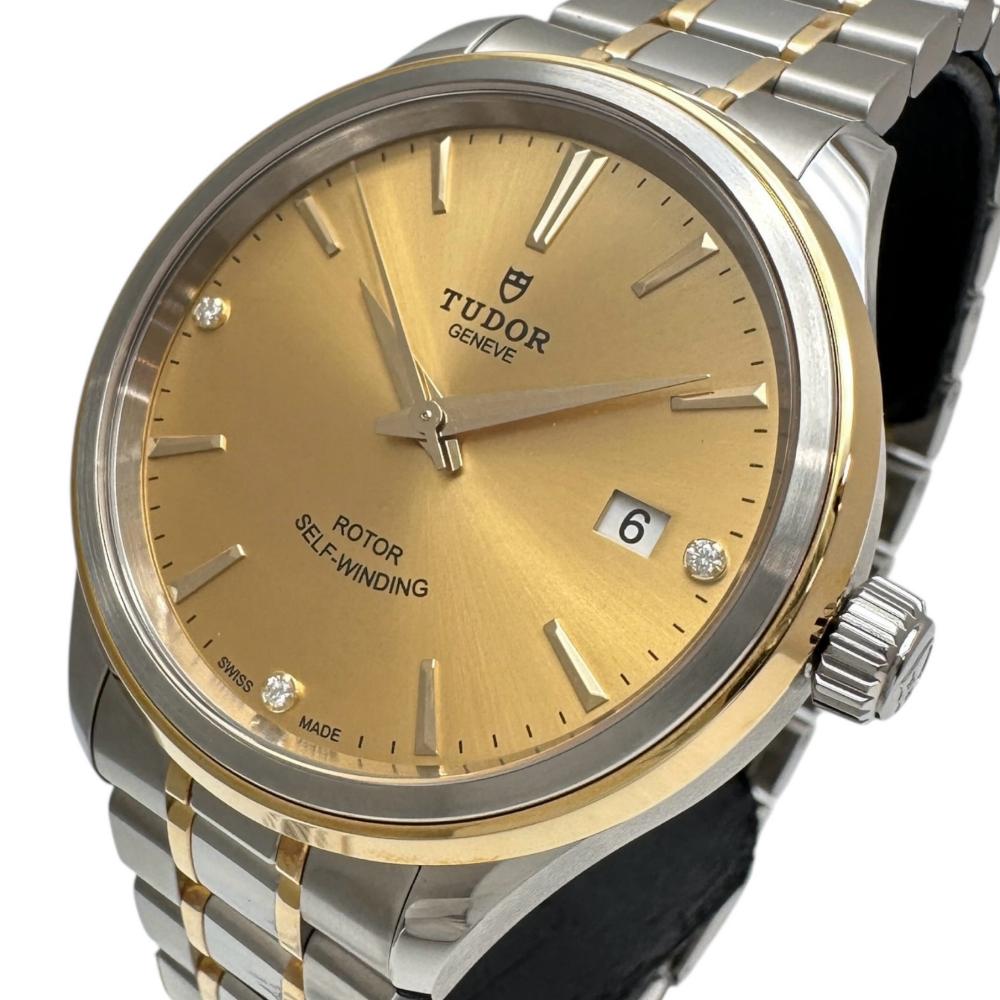 【TUDOR/チューダー/チュードル】 12503 箱/保付 表現スタイル 金剛石3P ウオッチ ステンレス鋼スチール写真/YG 自動小銃一巻き/オートマ I番（2003年） 三鞭酒文字記号盤/ゴールド×しろがね色二人組 メンズ【中古】【真子質店】【BL】【TxMaMo】