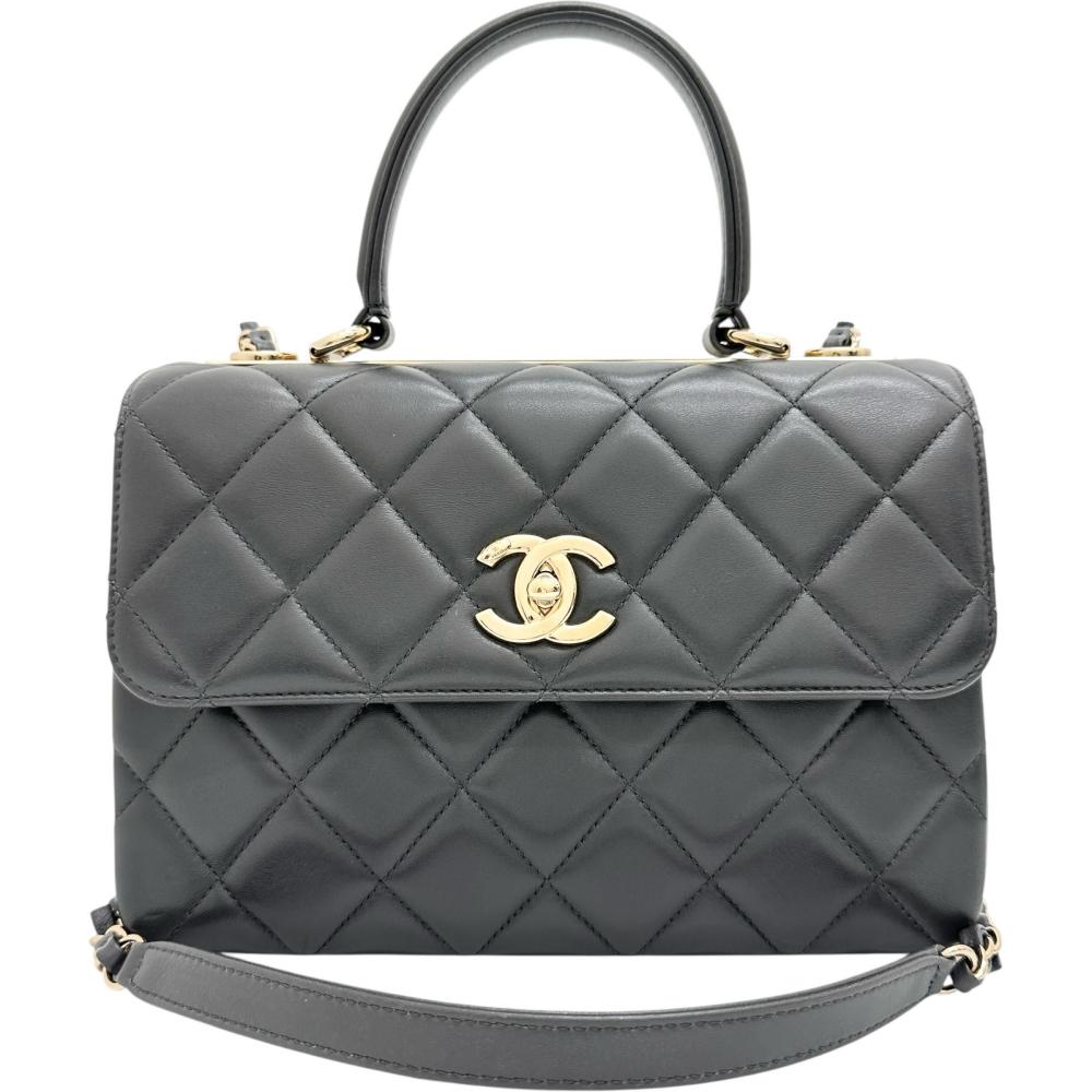 【CHANEL/シャネル】 トレンディCC 2WAYショルダーバッグ マトラッセ ハンドバッグ ランダム番 レザー グレーレザー/ゴールド金具 レディース【中古】【真子質店】【BL】【DKSY】｜真子質店店