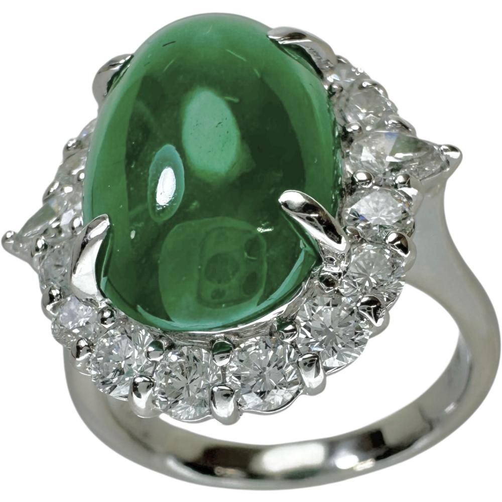 16号 ヒスイ 7.87ct ダイヤモンド 1.46ct リング・指輪 Pt900プラチナ 12.7g レディース【中古】【真子質店】【NN】【MaxxMa】【pdpd】