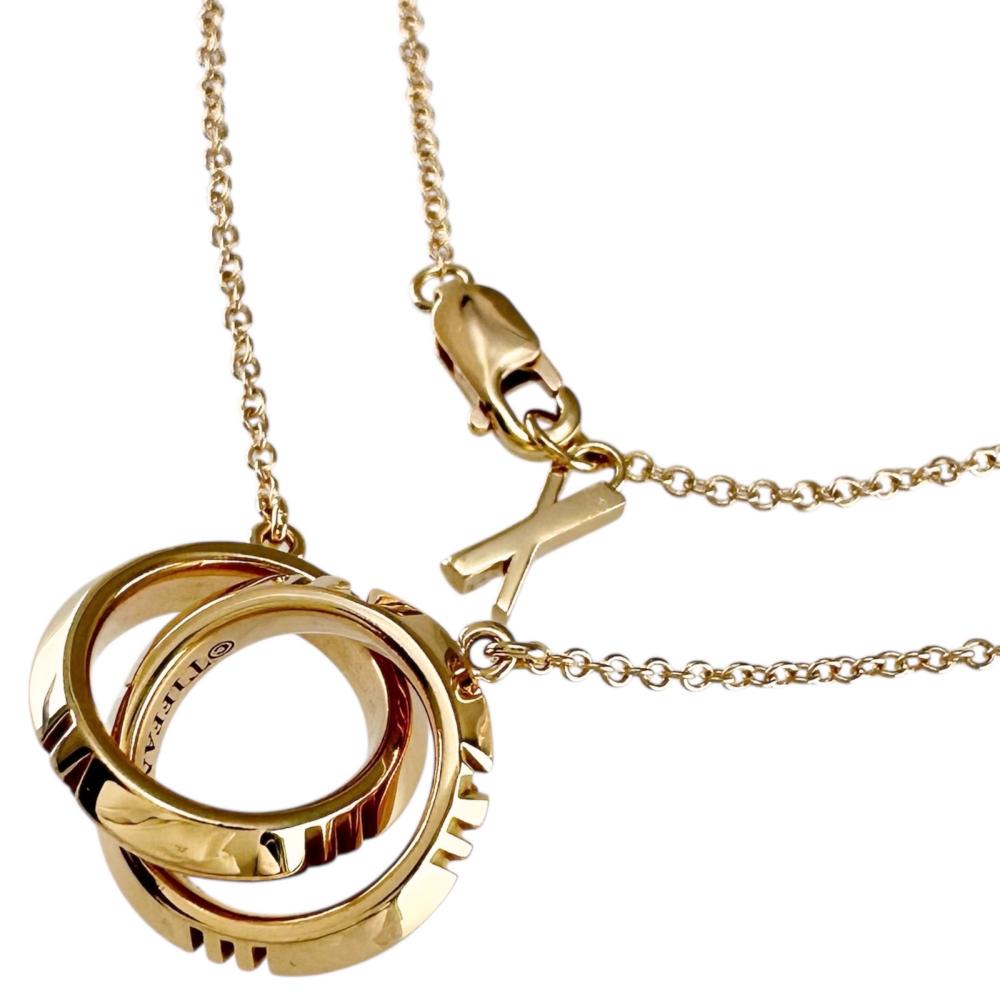 【TIFFANY&Co./ティファニー】 ネックレス アトラスXクローズド インターロッキング K18PGピンクゴールド 18金 5.7g 40.5/46.0cm レディース【中古】【真子質店】【GD】【IYMiMa】