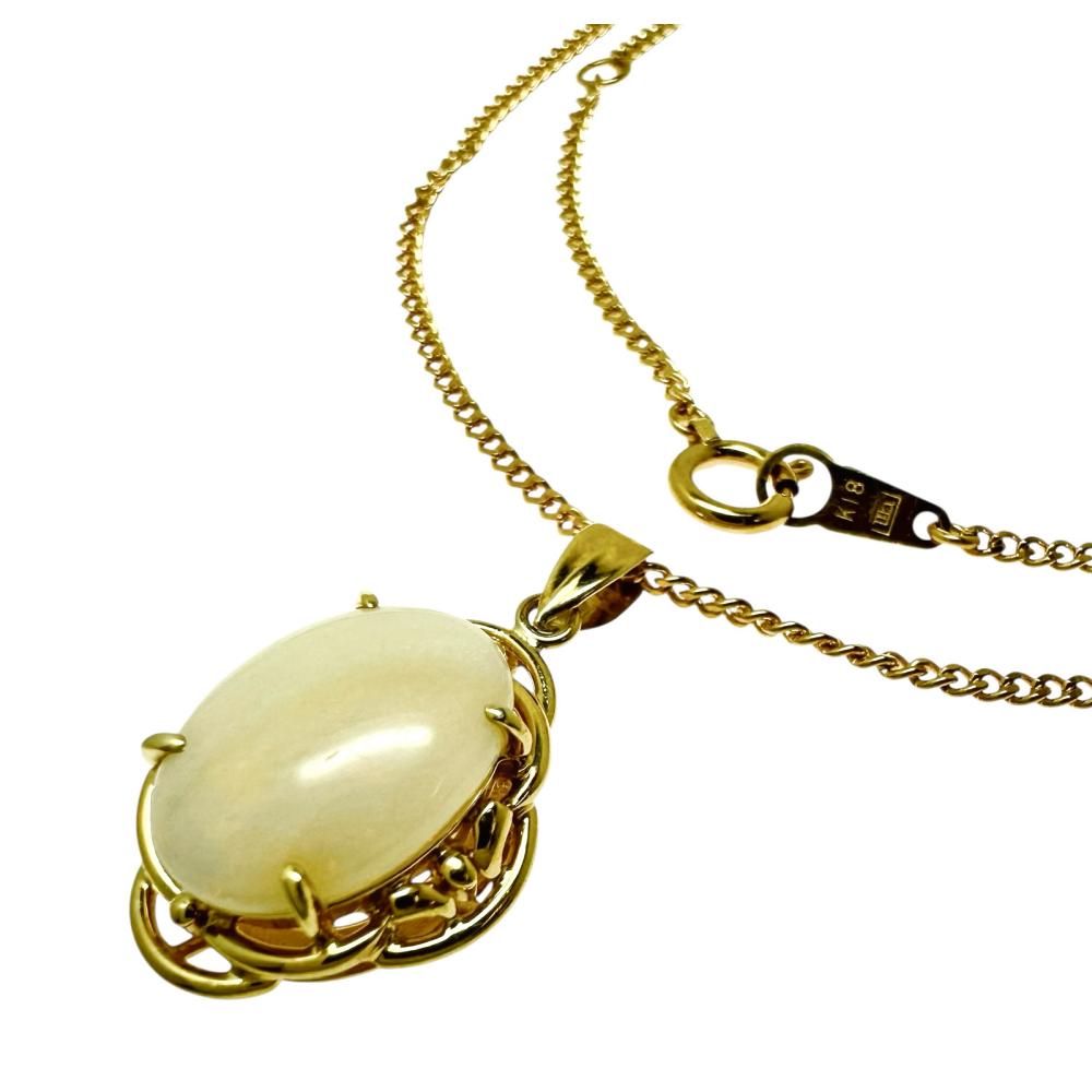 オパール 2.89ct ネックレス K18ゴールド 18金 6.8g 40cm レディース【中古】【真子質店】【NN】【IIDx】