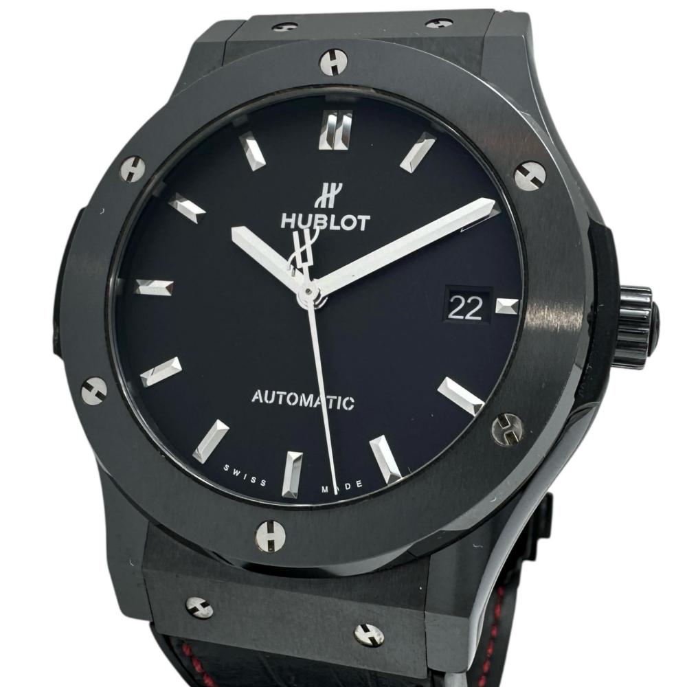 【HUBLOT/ウブロ】 511.CM.1171.GR クラシックフュージョン 哀川翔コラボ 限定60本 腕時計 チタン/レザー/セラミック/ラバー 自動巻き/オートマ ブラック文字盤 メンズ【中古】【真子質店】【BL】【MoKDT】