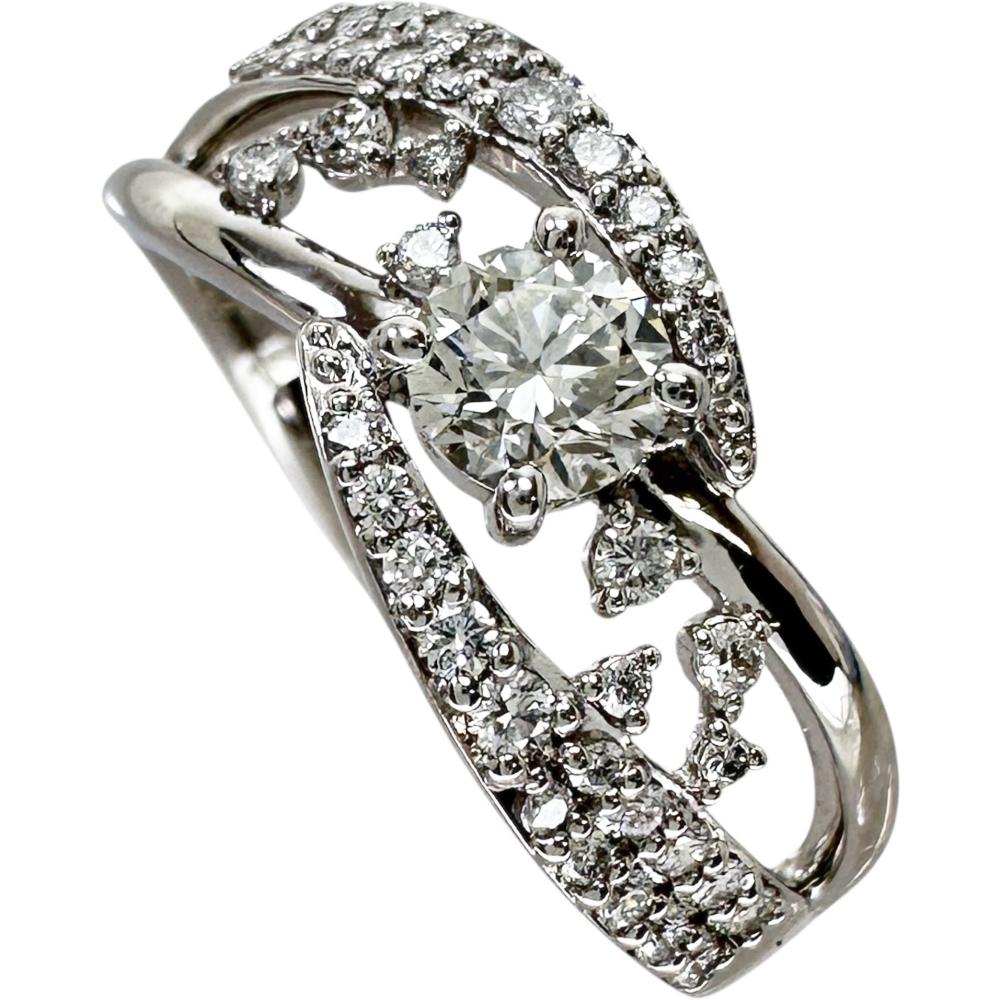 15号 ダイヤモンド 0.317ct ダイヤモンド 0.24ct リング・指輪 Pt900プラチナ 5.3g レディース【中古】【真子質店】【NN】【MixMa】【pdpd】