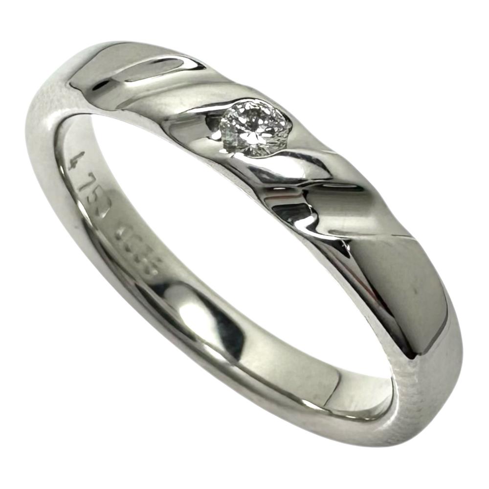 8号 ダイヤモンド 0.035ct リング・指輪 K18WGホワイトゴールド 18金 3.3g レディース【中古】【真子質店】【NN】【Yxx】