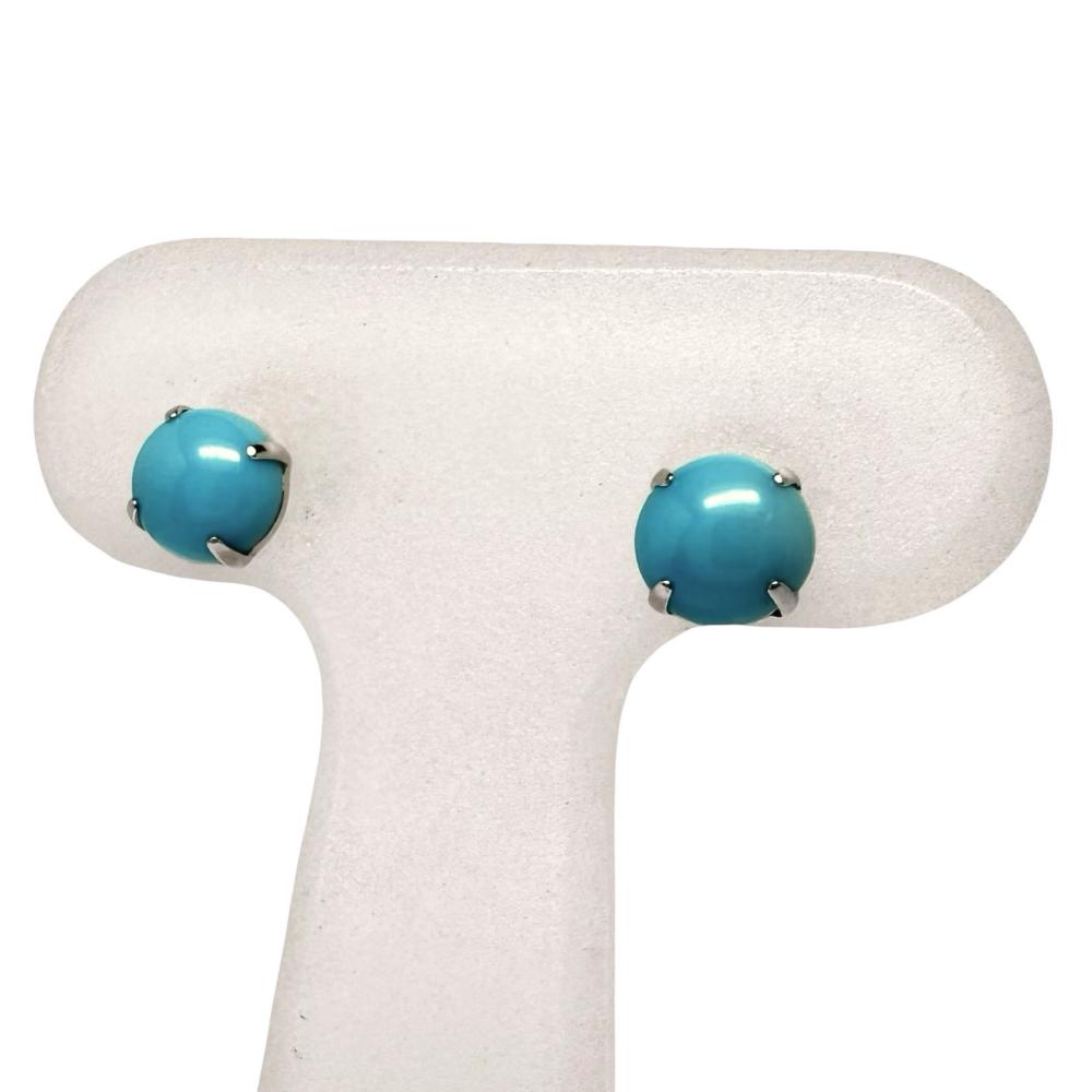 トルコ石 0.33×2ct ピアス Pt900プラチナ 0.4g レディース【中古】【真子質店】【NN】【MoMo】