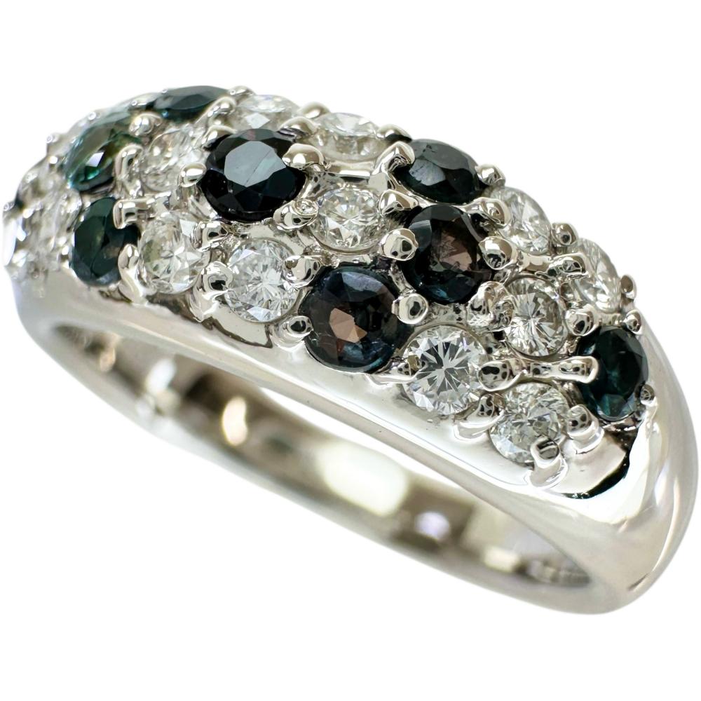 12号 アレキサンドライト 0.35ct ダイヤモンド 0.32ct リング・指輪 Pt900プラチナ 8.4g レディース【中古】【真子質店】【NN】【IIMaMa】