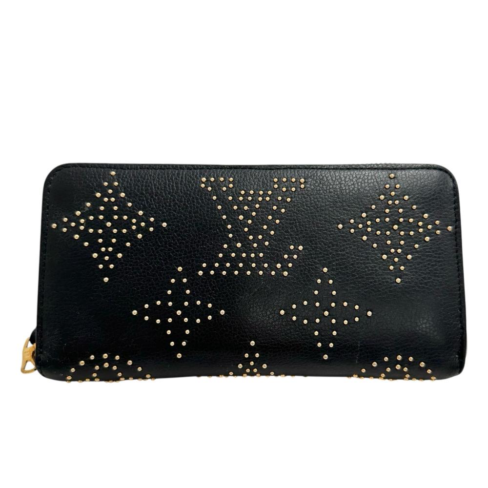 【LOUIS VUITTON/ルイ・ヴィトン】 スタッズ ジッピーウォレット モノグラム M82649 長財布 モノグラムアンプラント ブラック ユニセックス【中古】【真子質店】【BL】【YMox】