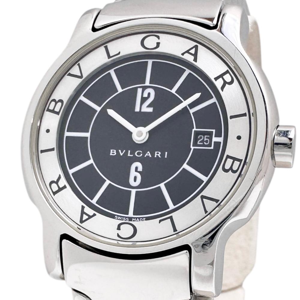 【BVLGARI/ブルガリ】 ST29S ソロテンポ 腕時計 ステンレススチール クオーツ ブラック文字盤/シルバーベルト レディース【中古】【真子質店】【GD】【MoTMi】