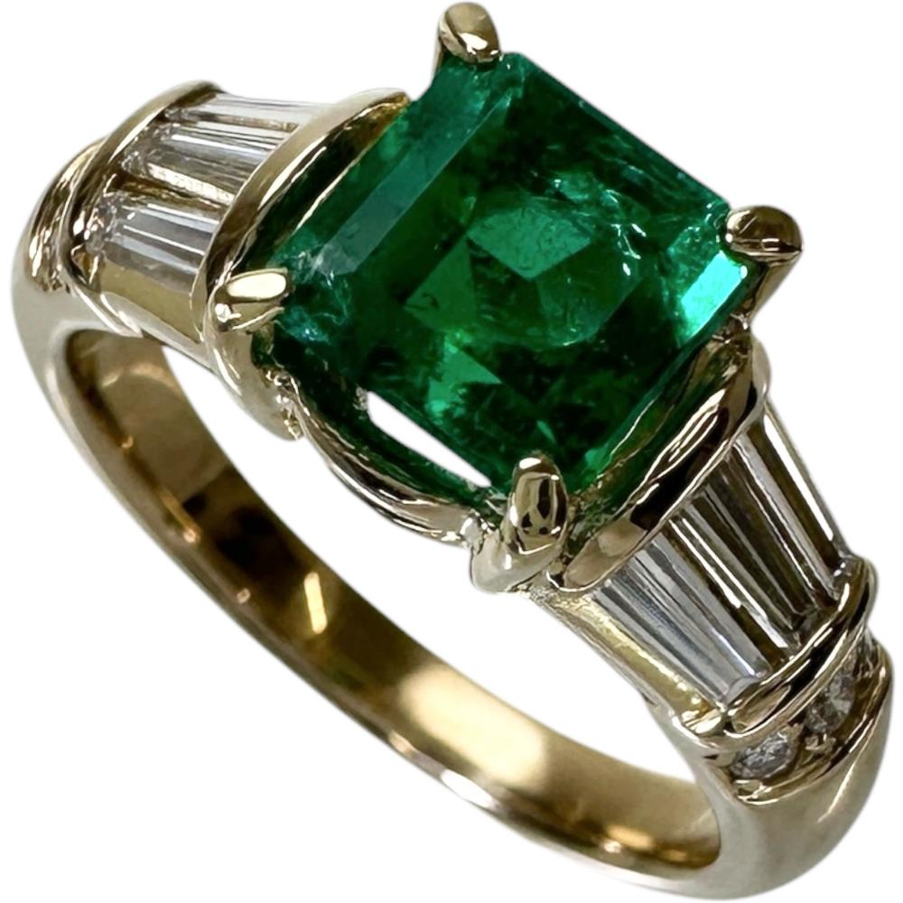 10.5号 エメラルド（MUZOgreen） 1.37ct ダイヤモンド 0.47ct リング・指輪 K18ゴールド 18金 5.7g レディース【中古】【真子質店】【NN】【YxMox】