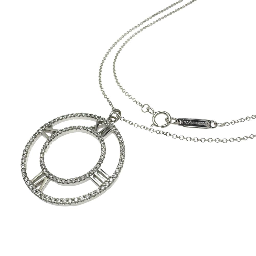 【TIFFANY&Co./ティファニー】 アトラス オープン メダリオン ダイヤモンド ネックレス K18WGホワイトゴールド 18金 5.2g 45.5cm レディース【中古】【真子質店】【GD】【TMoxMi】|真子質店店