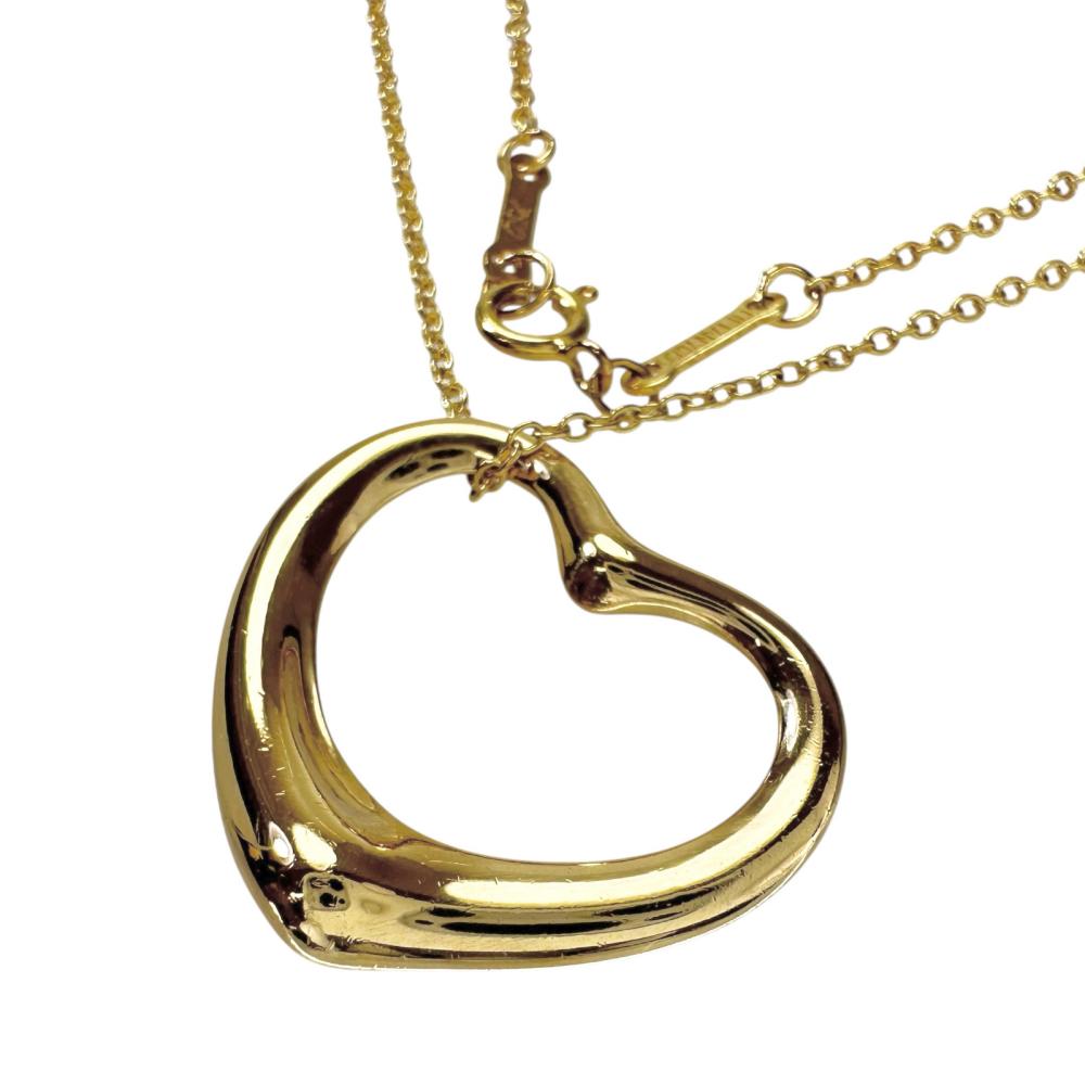 【TIFFANY&Co./ティファニー】 オープンハート エルサペレッティ ミディアムサイズ ネックレス K18YGイエローゴールド 18金 5.1g 41.5cm レディース【中古】【真子質店】【GD】【IIMaMa】｜真子質店店