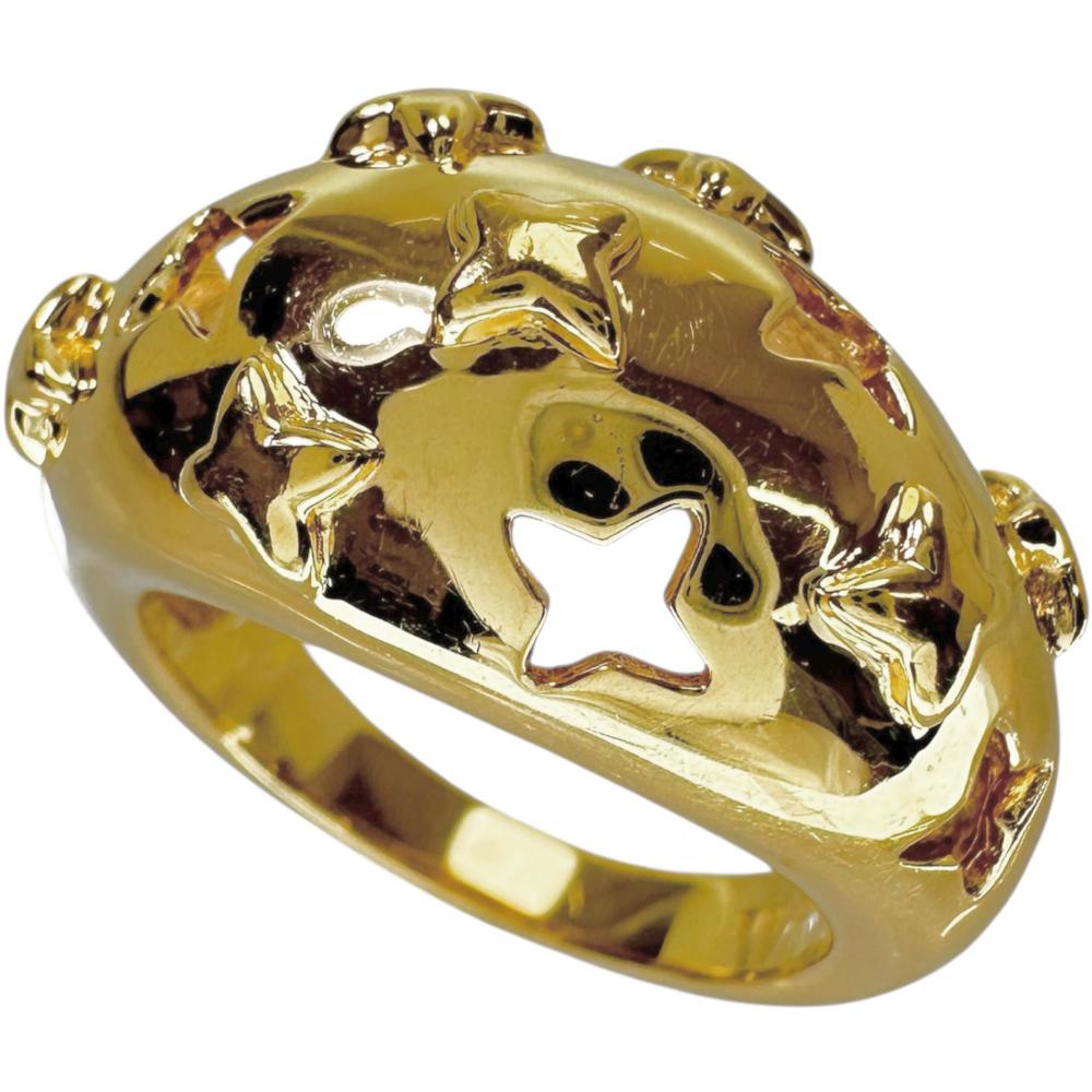 10号【MIKIMOTO/ミキモト】 星凹凸デザイン リング・指輪 K18YGイエローゴールド 18金 7.8g レディース【中古】【真子質店】【NN】【IYxY】｜真子質店店