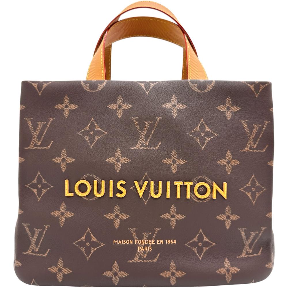 【LOUIS VUITTON/ルイ・ヴィトン】 ショッパートートMINI モノグラム M27019 2WAYショルダーバッグ ハンドバック なめし革 赤銅色なめし革/ゴールド金具 レディース【中古】【真子質店】【BL】【MoIDMi】