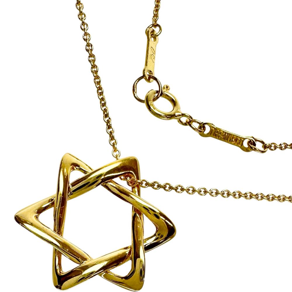 【TIFFANY&Co./ティファニー】 スターオブダビデ エルサペレッティ ネックレス K18ゴールド 18金 3.4g 40.5cm レディース【中古】【真子質店】【BL】【MiID】【pdpd】｜真子質店店