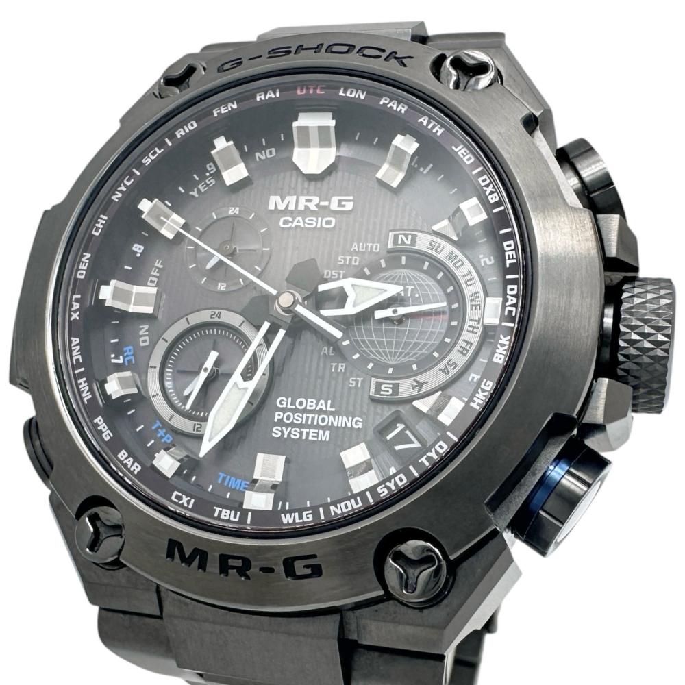 【CASIO/カシオ】 MR-G デイト ハイブリッドGPS MRG-G1000D-1AJR 腕時計 チタン ソーラー電波 ブラック文字盤/ブラックベルト メンズ【中古】【真子質店】【GD】【IMaSK】|真子質店店