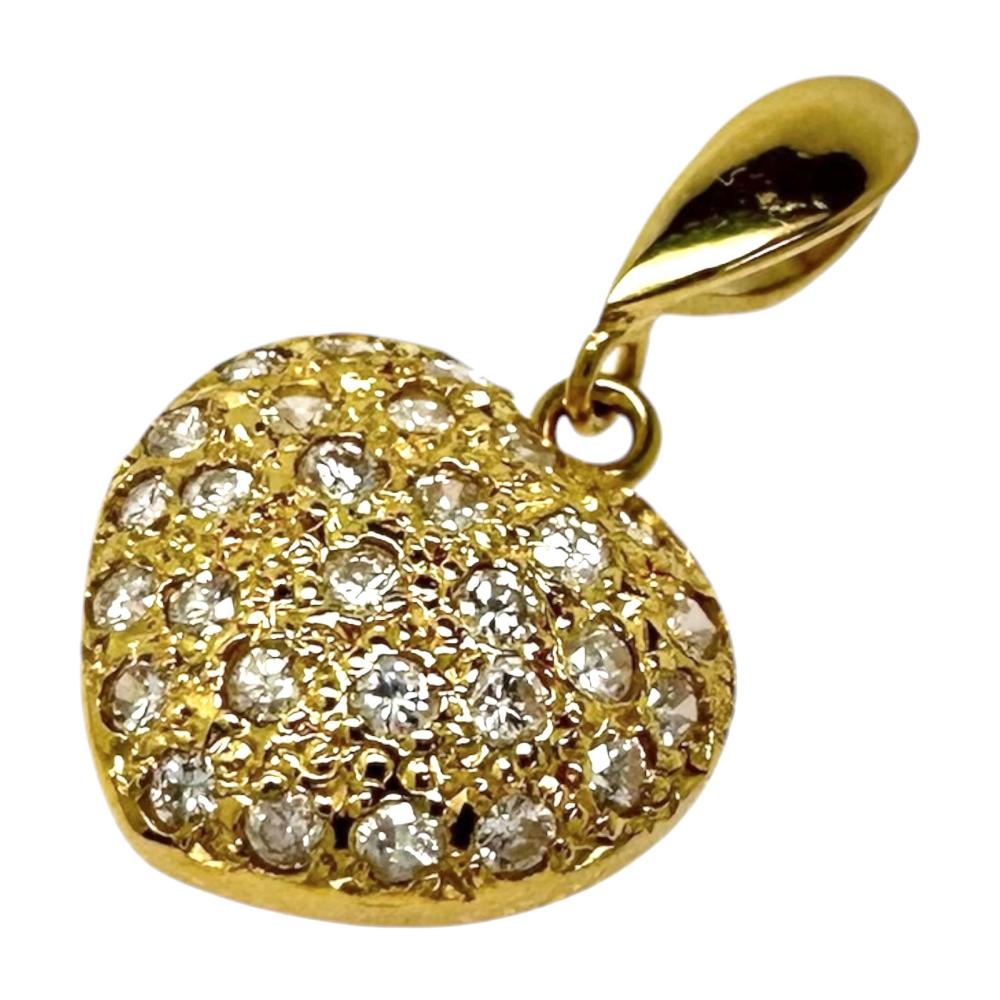 ハート ダイヤモンド 計0.20ct ペンダントトップ K18ゴールド 18金 1.1g レディース【中古】【真子質店】【NN】【TxS】|真子質店店