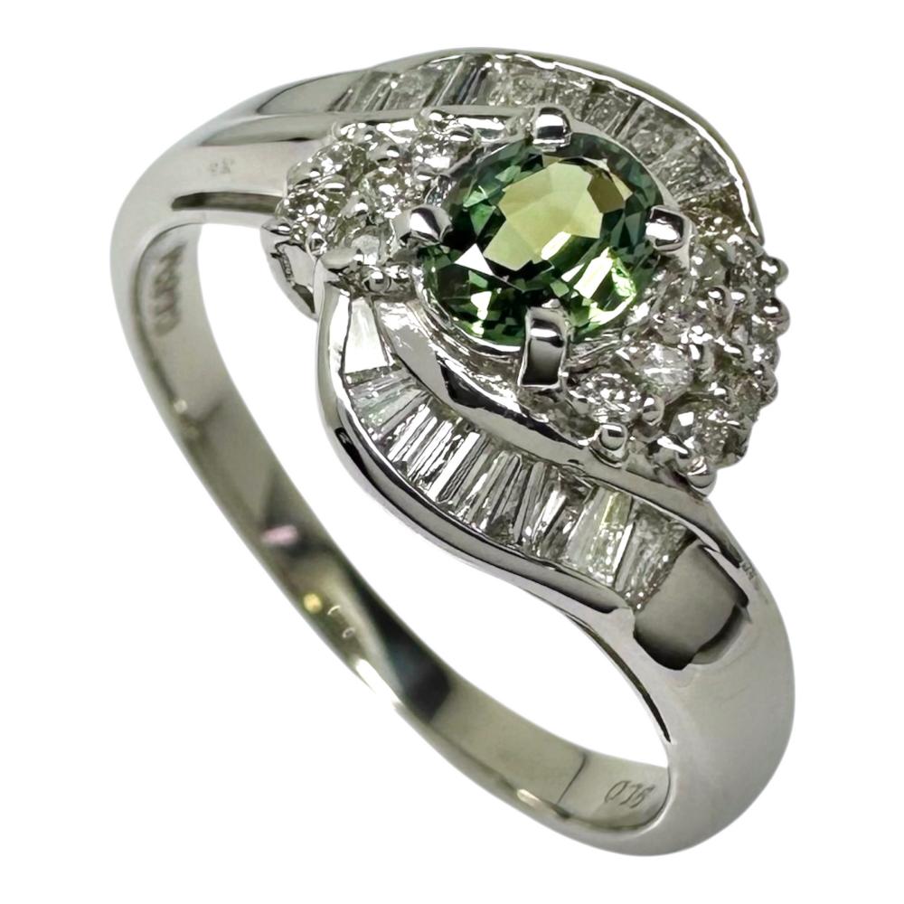 14号 アレキサンドライト 0.36ct ダイヤモンド 計0.30ct リング・指輪 Pt900プラチナ 4.9g レディース【中古】【真子質店】【NN】【YMaMi】|真子質店店