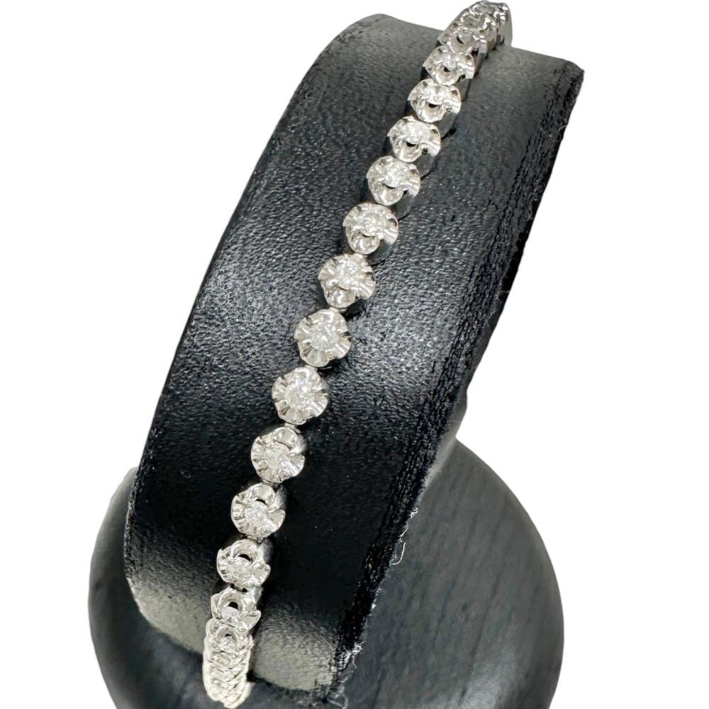 テニスデザイン ダイヤモンド 1.00ct ブレスレット Pt850プラチナ 11.9g 18cm レディース【中古】【真子質店】【NN】【IxMoY】｜真子質店店