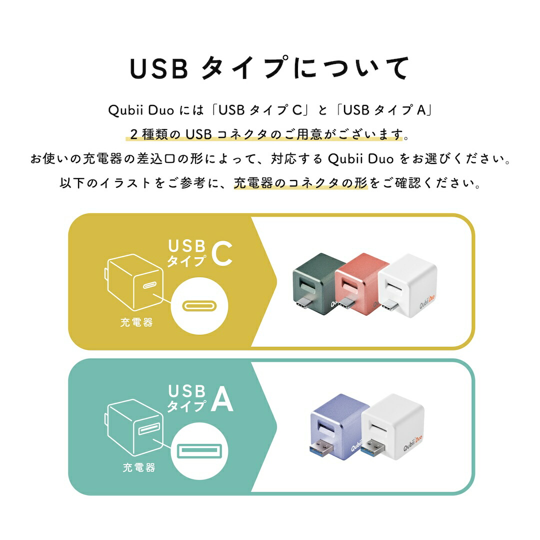 Maktar Qubii Duo USB-Cタイプ【充電しながら自動バックアップ】iPhone